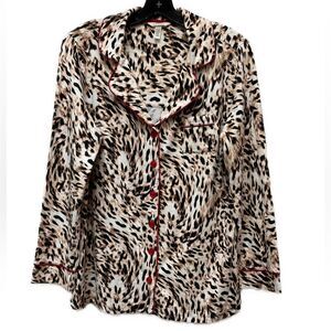 Soma Animal Print Pajama Top Size L Soft Modal Fabric